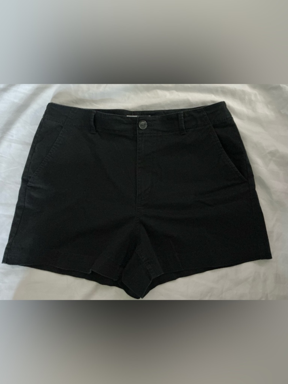 LOFT Black The Washed Twill Short 4”